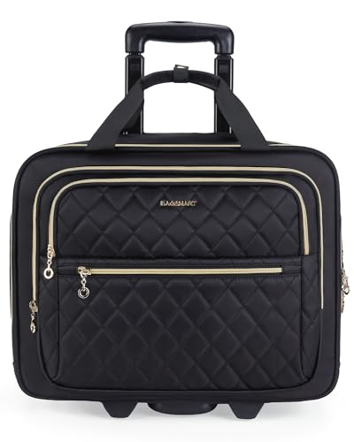 bagsmart Rollbare Laptoptasche für Damen, rollende Aktentasche für 15,6-Zoll-Laptops, Handgepäck unter dem Sitz mit Rollen, rollende Computertasche mit TSA-Schloss, Schwarz bagsmart Rollbare Laptoptasche für Damen, rollende Aktentasche für 15,6-Zoll-Laptops, Handgepäck unter dem Sitz mit Rollen, rollende Computertasche mit TSA-Schloss, Schwarz von bagsmart