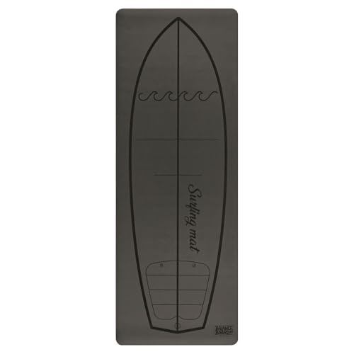 Balance Board Pro, Surfing Mat - Pop-Up Surf-Training - Verbessern Sie die Pop-Up-Technik - Surfbrett - Yogamatte für Surfer - Umweltfreundliche rutschfeste Matte (Black) von balance board pro made in italy