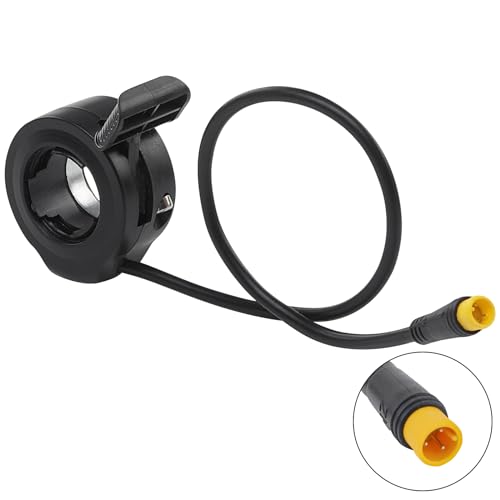 baluoqi Daumengashebel 12V-72 V Wasserdichter Stecker Geschwindigkeitsregelung Finger Gaspedal für E-Bike/Scooter (Daumengashebel 3-poliger Stecker) von baluoqi