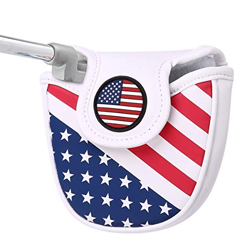 USA Mallet Putter Cover Headcover Magnetic Golf Head Covers Headcovers Club Schutzausrüstung für Scotty Cameron Odyssey Two Ball Taylormade Durable von barudan golf