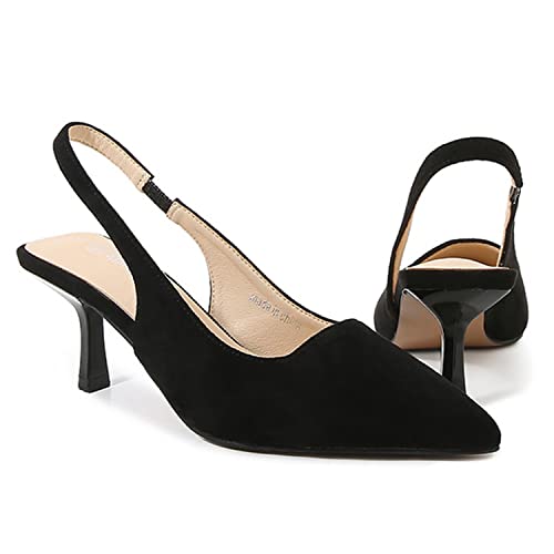 bbruriy Damen Slingback Kitten Heels Wildleder Geschlossene Spitze Zehe Niedrige Absätze Slip on Elastischer Riemen Hochzeit Kleid Pumps Schuhe,Schwarz,38 bbruriy Damen Slingback Kitten Heels Wildleder Geschlossene Spitze Zehe Niedrige Absätze Slip on Elastischer Riemen Hochzeit Kleid Pumps Schuhe,Schwarz,38 von bbruriy