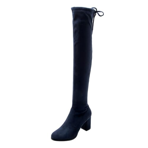 bbruriy Overknee-Stiefel aus Wildleder für Damen mit dickem Absatz und langem Stretch-Absatz für Herbst und Winter. Seitlicher Reißverschluss. Bequeme Herbst- und Winterschuhe.,Blau,39 bbruriy Overknee-Stiefel aus Wildleder für Damen mit dickem Absatz und langem Stretch-Absatz für Herbst und Winter. Seitlicher Reißverschluss. Bequeme Herbst- und Winterschuhe.,Blau,39 von bbruriy