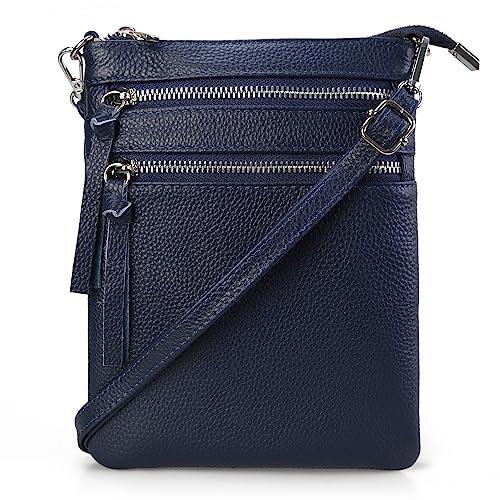 befen Umhängetasche Damen Klein, Echtleder Kleine Handtasche Damen Dunkelblau Handy Umhängetasche mit Verstellbarem Riemen, Kleine Tasche Damen Handytasche zum Umhängen Leder Navy Blau für Frauen befen Umhängetasche Damen Klein, Echtleder Kleine Handtasche Damen Dunkelblau Handy Umhängetasche mit Verstellbarem Riemen, Kleine Tasche Damen Handytasche zum Umhängen Leder Navy Blau für Frauen von befen