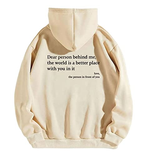behound Dear Person Behind Me Hoodie, Personalized Sweatshirt, You Are Enough Sweatshirt Mental Health (Beige,L) von behound