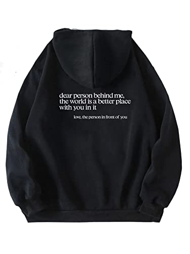 behound Dear Person Behind Me Hoodie, Personalized Sweatshirt, You Are Enough Sweatshirt Mental Health (Black,M) von behound