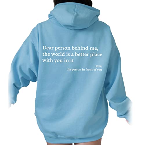 behound Dear Person Behind Me Hoodie, Personalized Sweatshirt, You Are Enough Sweatshirt Mental Health (Blue,2XL) von behound