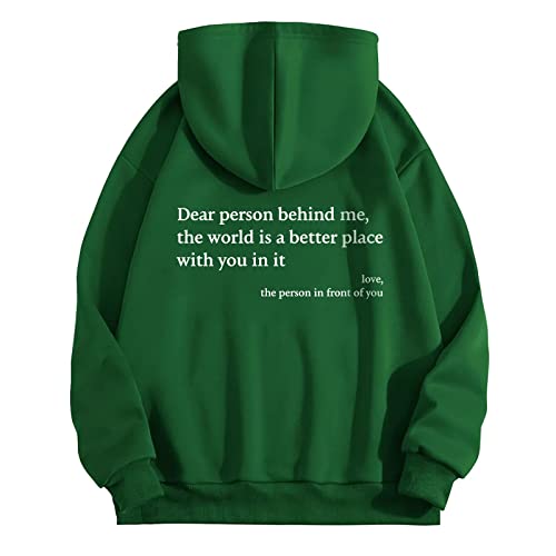 behound Dear Person Behind Me Hoodie, Personalized Sweatshirt, You Are Enough Sweatshirt Mental Health (Green,XL) von behound