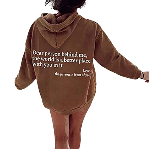 behound Dear Person Behind Me Hoodie, Personalized Sweatshirt, You Are Enough Sweatshirt Mental Health (Khaki,L) von behound