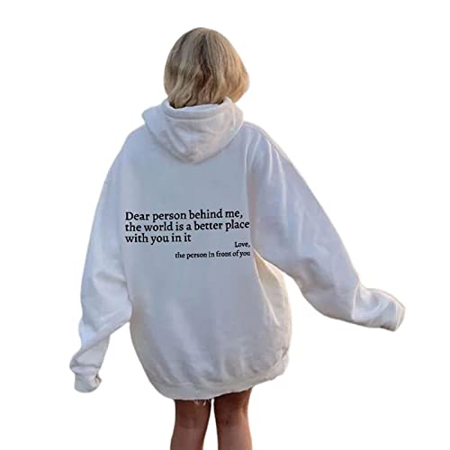 behound Dear Person Behind Me Hoodie, Personalized Sweatshirt, You Are Enough Sweatshirt Mental Health (White,M) von behound