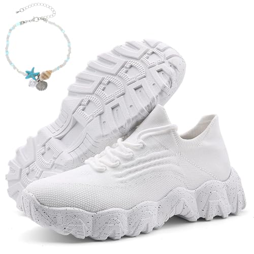 behound Simplysnug Shoes,Simply Snug Sneakers,Quivale Simply Snug Shoes, Mesh Lightweight Casual Sneakers for Women (White,10.5) von behound