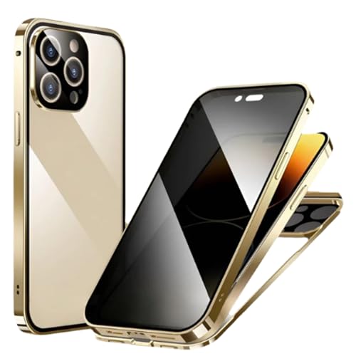 behound Stealth Case,Stealth Carbon Fiber Phone Case,Stealthcase Magnetic Privacy Case with Double Buckle for iPhone 11/12/13/14/15 Pro Max,Privacy Screen Protector Case for iPhone (11,Gold) von behound