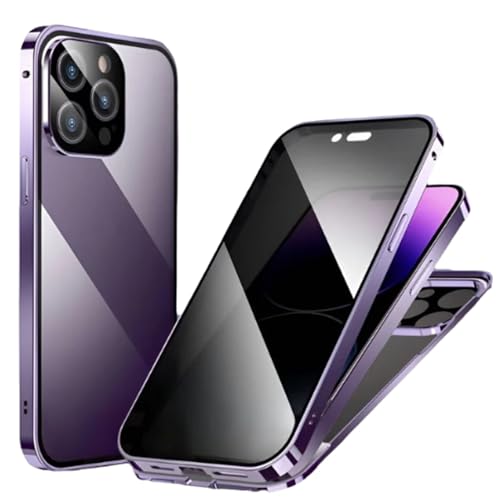 behound Stealth Case,Stealth Carbon Fiber Phone Case,Stealthcase Magnetic Privacy Case with Double Buckle for iPhone 11/12/13/14/15 Pro Max,Privacy Screen Protector Case for iPhone (12Pro MAX,Purple) von behound