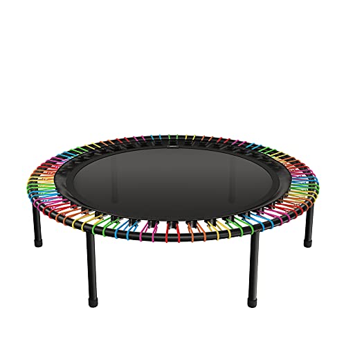 bellicon Fitness Trampolin 112cm (Rainbow) | Stabile Schraubbeine & Seilring-Federung bis zu 120 kg (Stark) | 3-teiliger Rahmen | Made in Germany von bellicon