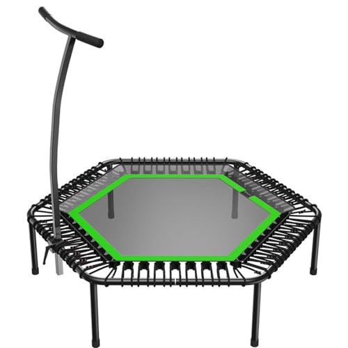 bellicon Jumping Fitness Trampolin 137cm bis 150 kg (Extra Stark) | 3-teiliger Rahmen mit Haltegriff - Einfacher Aufbau | Mit Patentierten Seilringen | Das Original - Made in Germany (Grün) von bellicon