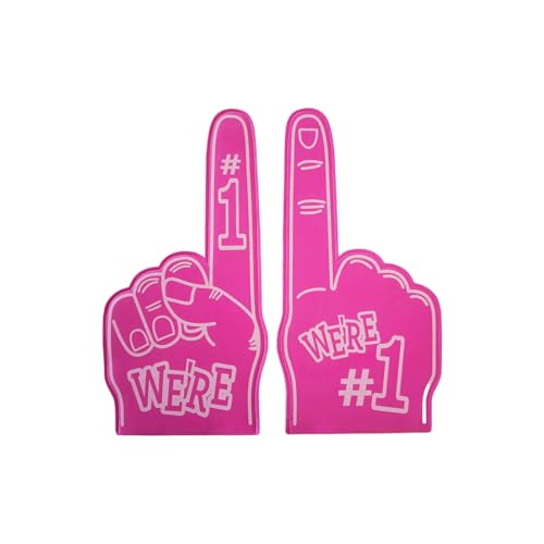 bephible Universal-Finger, Schaumstoff, EVA, 1 Paar, für Sportveranstaltungen, Feiern mit Cheerleading, Sieggeste, lustig, bunt, Fächer, Rosa von bephible