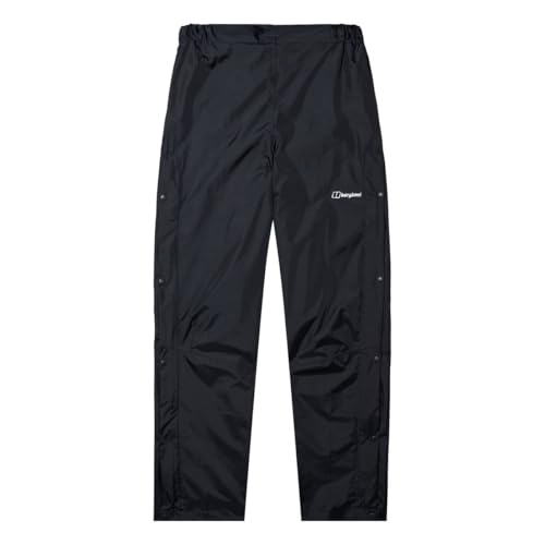 Berghaus Damen Deluge Wasserdicht Überhose, Langlebige, Bequeme Regenhose, Schwarz 2.0, 36 EU Lang (33 Zoll) von Berghaus