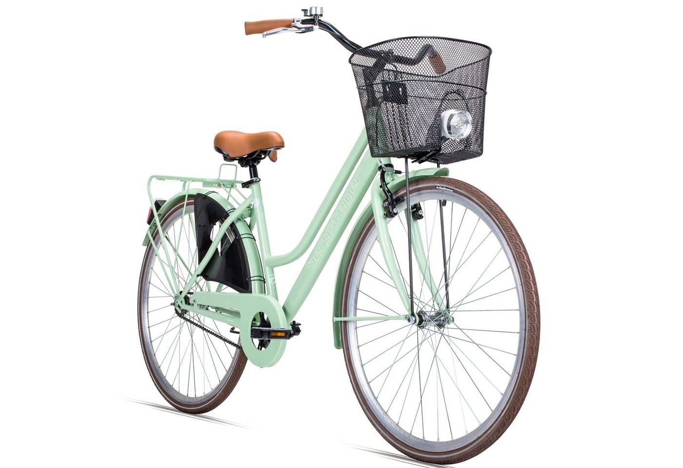 bergsteiger Cityrad Amsterdam 26, 28 Zoll Damenfahrrad, ab 150 cm, Korb, 1 Gang von bergsteiger