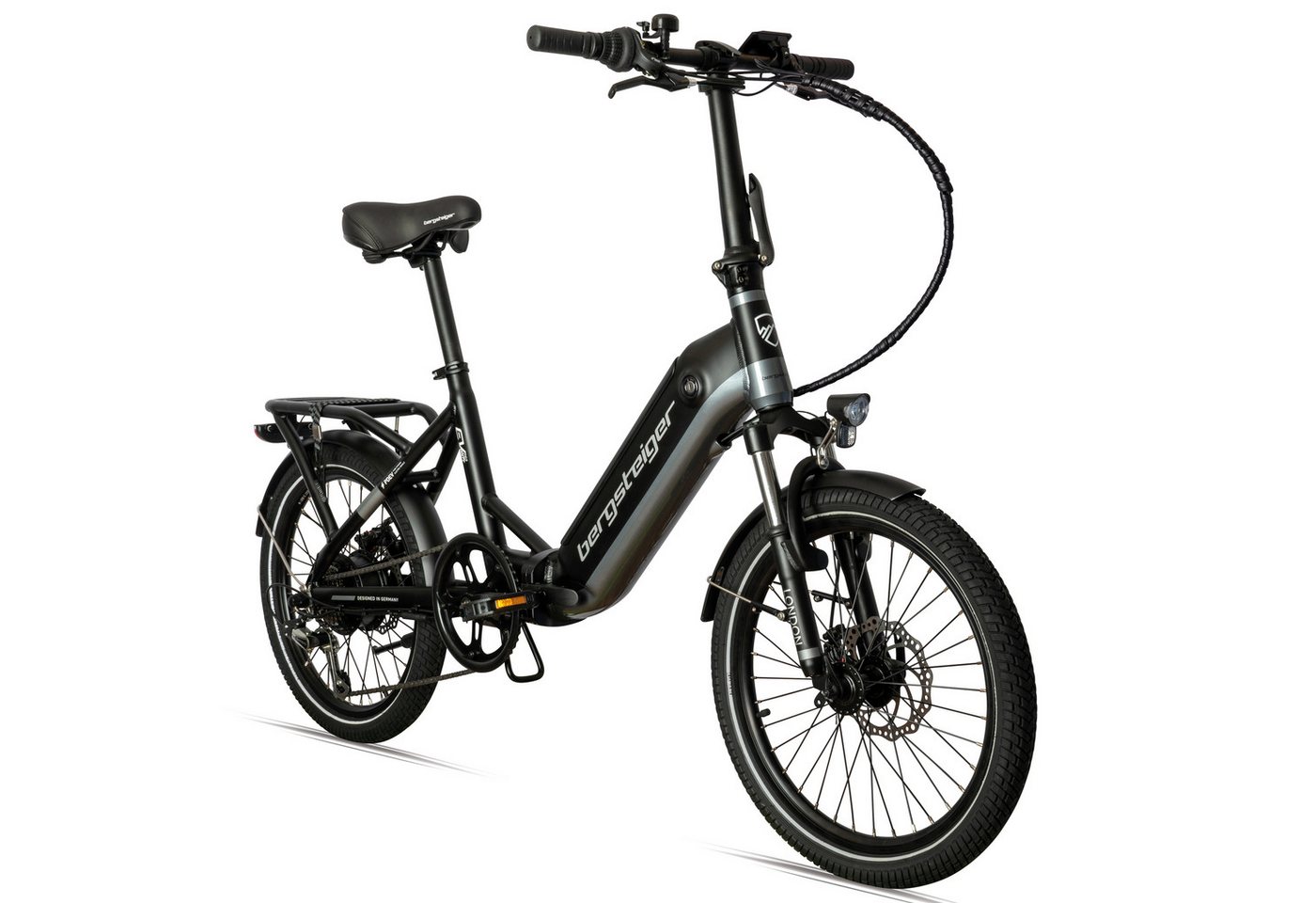 bergsteiger E-Bike London 20 Zoll E-Bike Klapprad mit 250 Watt Motor, Damen, Herren, 7 Gang, Heckmotor, Scheibenbremsen bergsteiger E-Bike London 20 Zoll E-Bike Klapprad mit 250 Watt Motor, Damen, Herren, 7 Gang, Heckmotor, Scheibenbremsen von bergsteiger