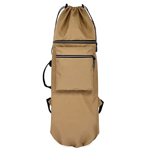 berjalan Doppel Wippe Skateboard Rucksack Land Surfboard Tasche Longboard Tasche Skateboard Tragbare Tasche ZubehöR,Khaki S von berjalan