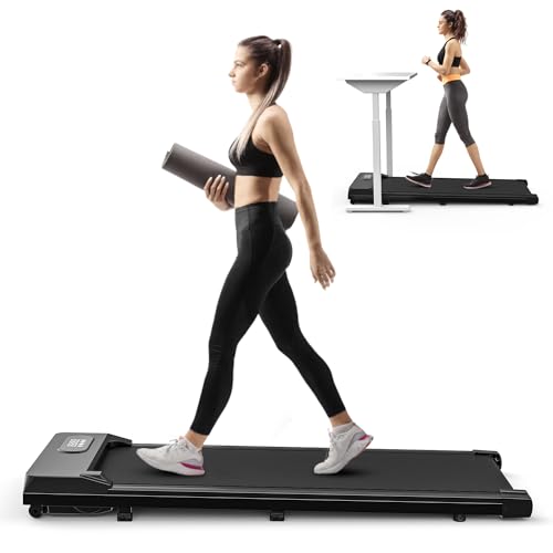 bigzzia Laufband für Zuhause und Büro - 2 in1 Walking Pad 2.5 PS, Leise Elektrisch Laufband Schreibtisch 1-8KM/H, Treadmill bis 120kg mit LCD-Anzeige (Schwarz) von bigzzia