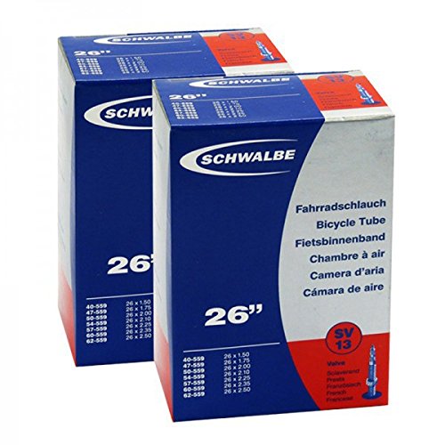 2x Schwalbe Fahrrad Schlauch 26 Zoll SV13 26x1.5-2.5 40-62/559 NR.13 SV 2x Schwalbe Fahrrad Schlauch 26 Zoll SV13 26x1.5-2.5 40-62/559 NR.13 SV von Schwalbe