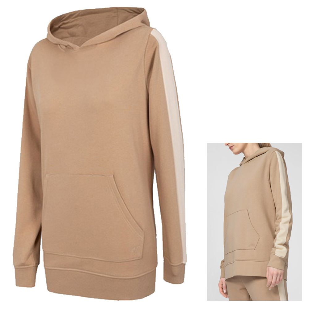 4F - Damen Hoodie Pullover Sweatshirt, braun beige von 4F