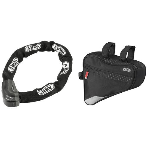 ABUS Fahrradschloss 1060 / 110 Black, schwarz, 10 mm / 110 cm & ABUS Fahrradtasche ST 2250, Black, 23.5 x 19.5 x 5 cm, 8469 ABUS Fahrradschloss 1060 / 110 Black, schwarz, 10 mm / 110 cm & ABUS Fahrradtasche ST 2250, Black, 23.5 x 19.5 x 5 cm, 8469
