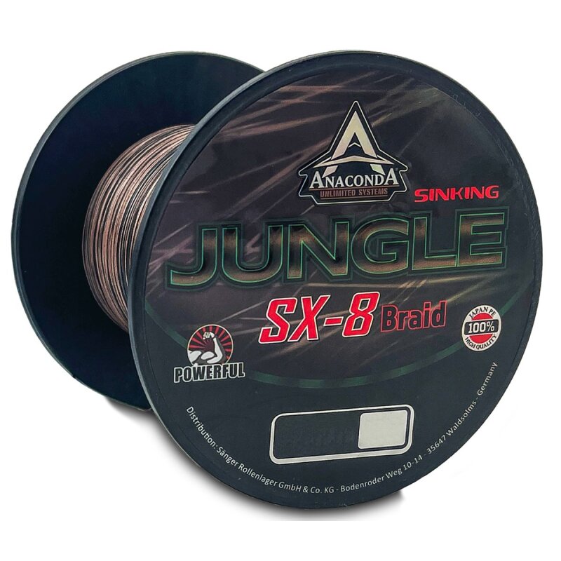 ANACONDA Jungle SX-8 Braid Sinking 0,28mm 17,15kg 600m Camo (0,09 € pro 1 m)