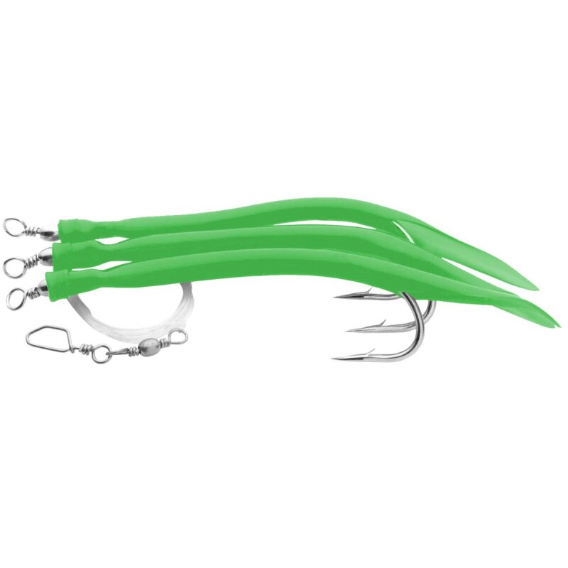 AQUANTIC 3er Gummi Makk System Gr.6/0 130cm 0,8mm Green