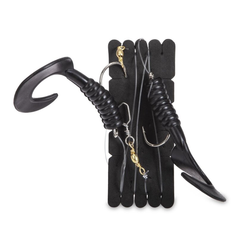 AQUANTIC Double Twisterrig XL Gr.4/0 60cm 0,8mm Black AQUANTIC Double Twisterrig XL Gr.4/0 60cm 0,8mm Black