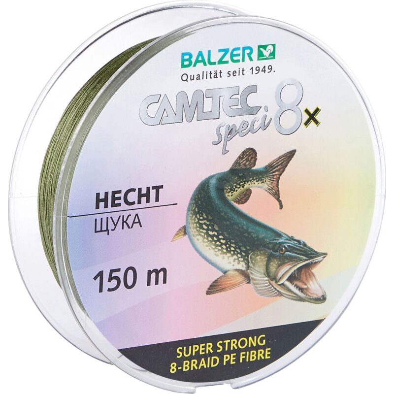 BALZER Camtec Speci 8x Hecht 0,18mm 12kg 150m Dunkelgrün (0,06 € pro 1 m) BALZER Camtec Speci 8x Hecht 0,18mm 12kg 150m Dunkelgrün (0,06 € pro 1 m)