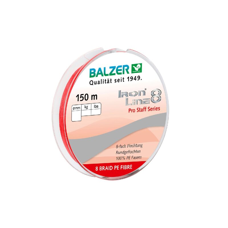 BALZER Iron Line 8 Pro Staff 0,12mm 9,8kg 150m Rot (0,09 € pro 1 m)