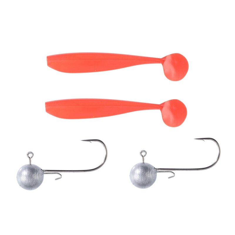 BALZER Shirasu Dorsch Gummi Set 12cm 15cm 60g 80g Orange 2+2Stk.