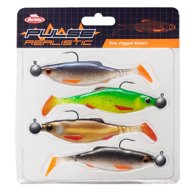 BERKLEY Pulse Realistic Pre-Rigged Roach 7cm 7g Mix Colours 4Stk.