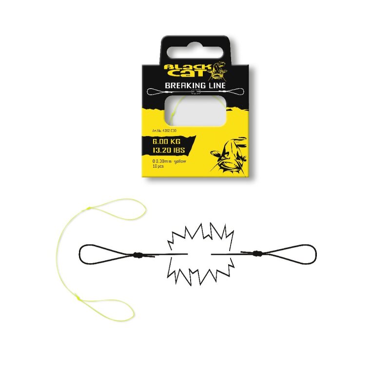BLACK CAT Breaking Line 0,3mm 6kg Gelb 10Stk. BLACK CAT Breaking Line 0,3mm 6kg Gelb 10Stk.