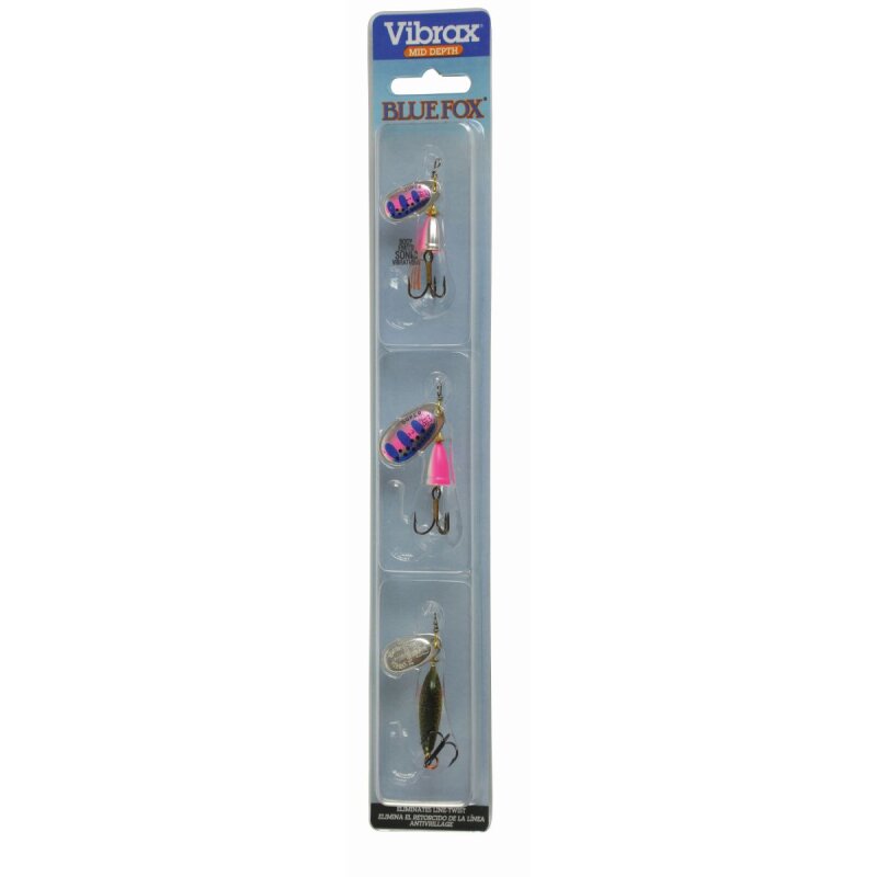 BLUE FOX Kit Vibrax 1 4g 6g 9g Rainbow Trout 3Stk.