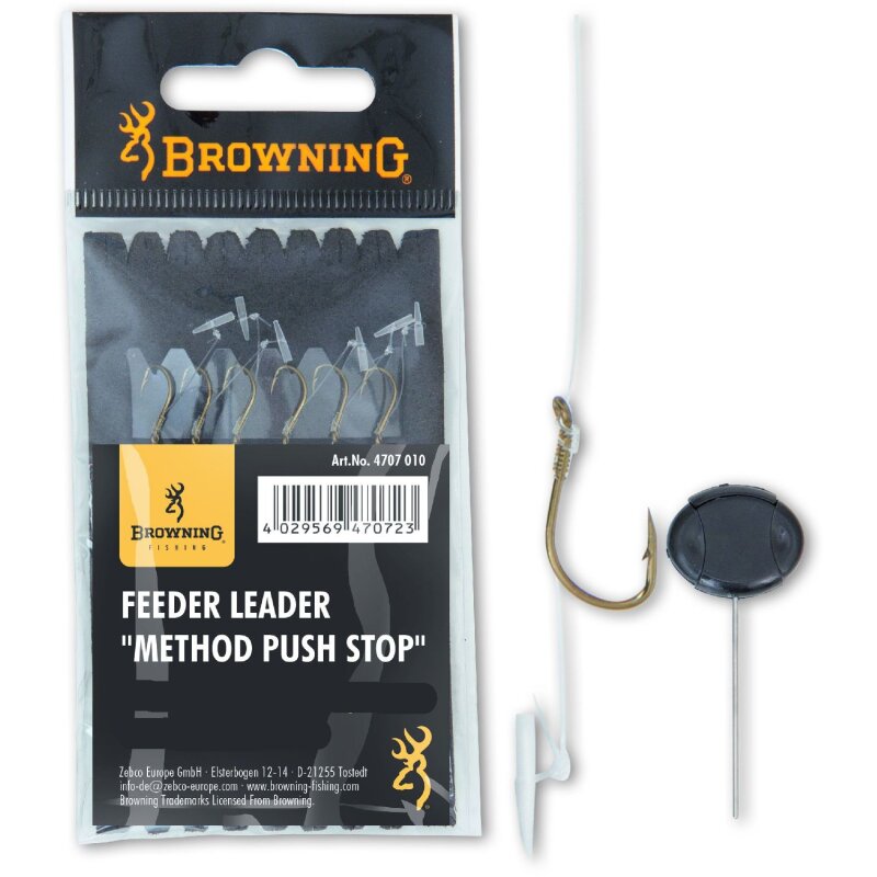 BROWNING Feeder Leader Method Push Stop Gr.18 10cm 0,16mm 2,2kg... BROWNING Feeder Leader Method Push Stop Gr.18 10cm 0,16mm 2,2kg...