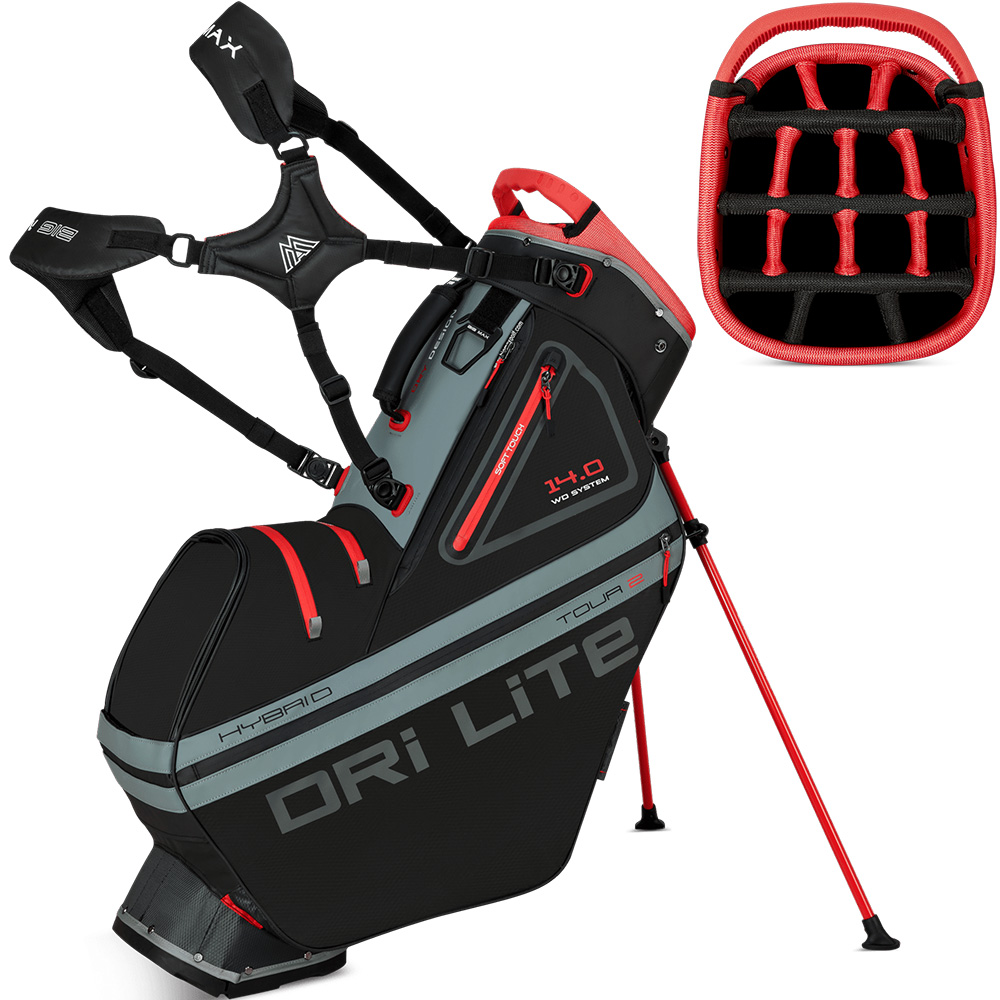 'Big Max Dri Lite Hybrid Tour 2 Standbag schwarz/grau/rot' 'Big Max Dri Lite Hybrid Tour 2 Standbag schwarz/grau/rot' von Big Max