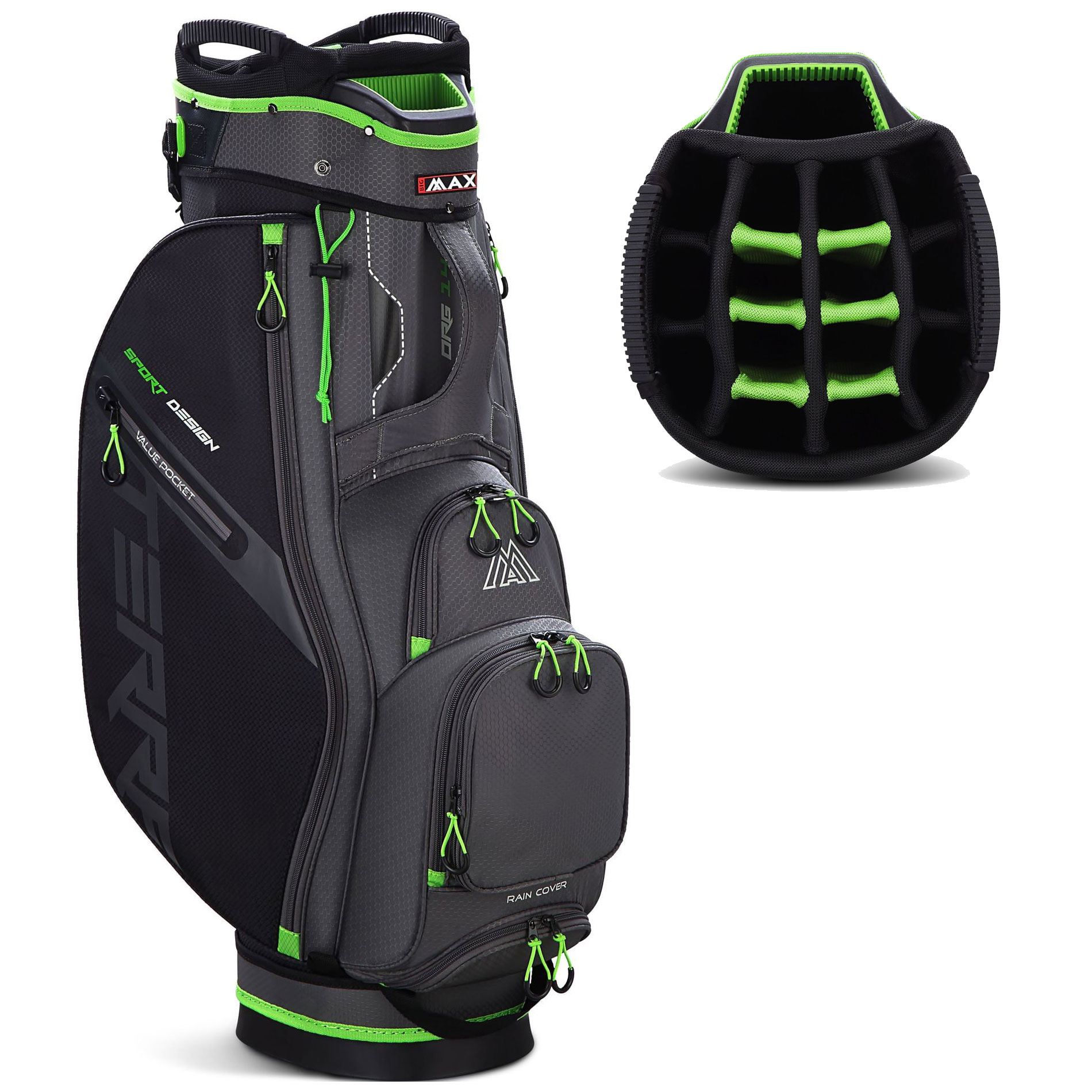'Big Max Terra Sport Cartbag dunkelgrau/lime' 'Big Max Terra Sport Cartbag dunkelgrau/lime' von Big Max