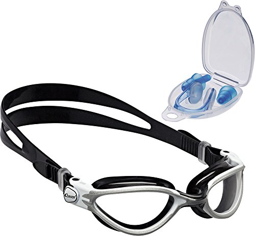 Cressi Thunder - Premium Erwachsene Schwimmbrille mit Antibeschlag und 100% UV Schutz + Nasenklemme und Ohrstöpsel Ear Plugs und Nose Clip