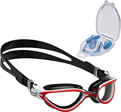 Cressi Thunder - Premium Erwachsene Schwimmbrille mit Antibeschlag und 100% UV Schutz + Nasenklemme und Ohrstöpsel Ear Plugs und Nose Clip