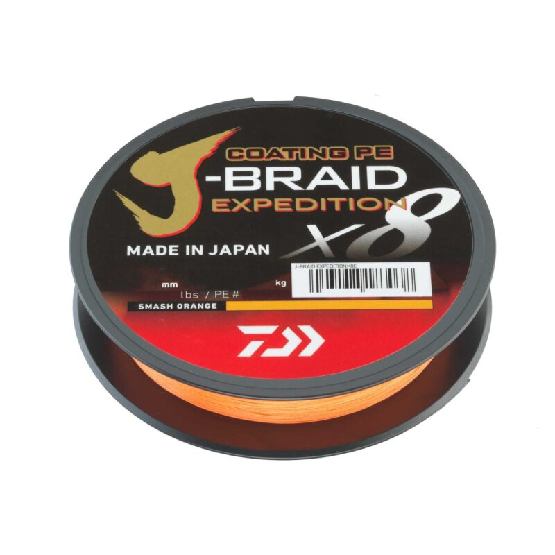 DAIWA J-Braid Expedition X8E 0,2mm 16kg 150m Smash Orange DAIWA J-Braid Expedition X8E 0,2mm 16kg 150m Smash Orange