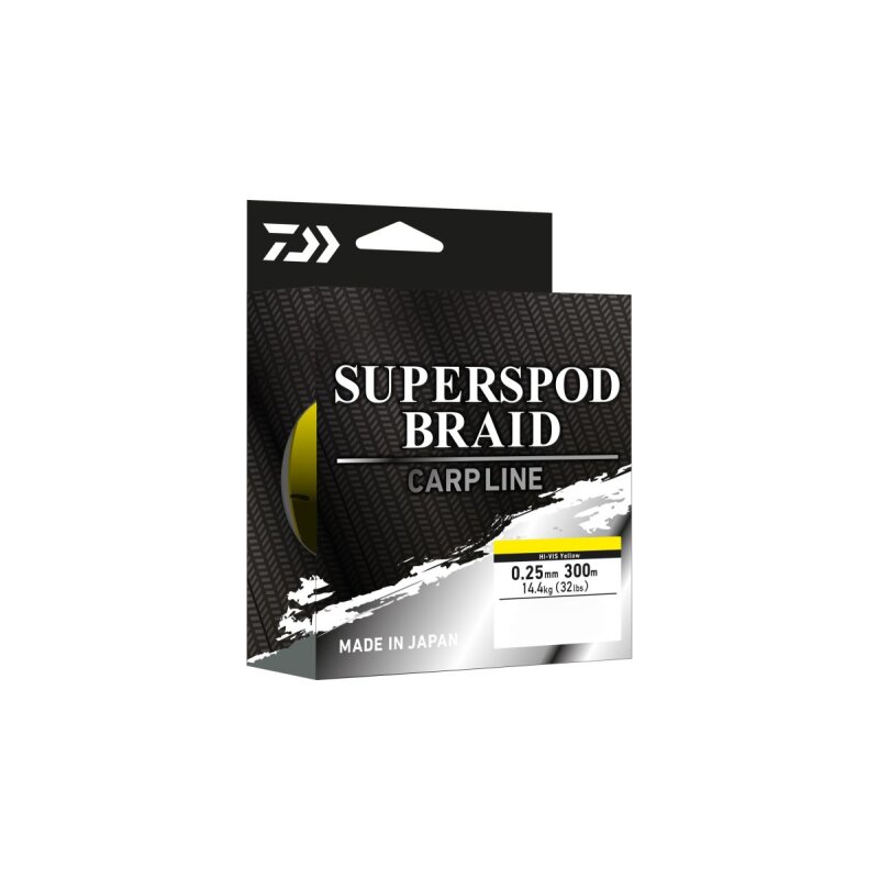 DAIWA Superspod Braid 0,25mm 14,4kg 300m Hi-Vis Yellow DAIWA Superspod Braid 0,25mm 14,4kg 300m Hi-Vis Yellow
