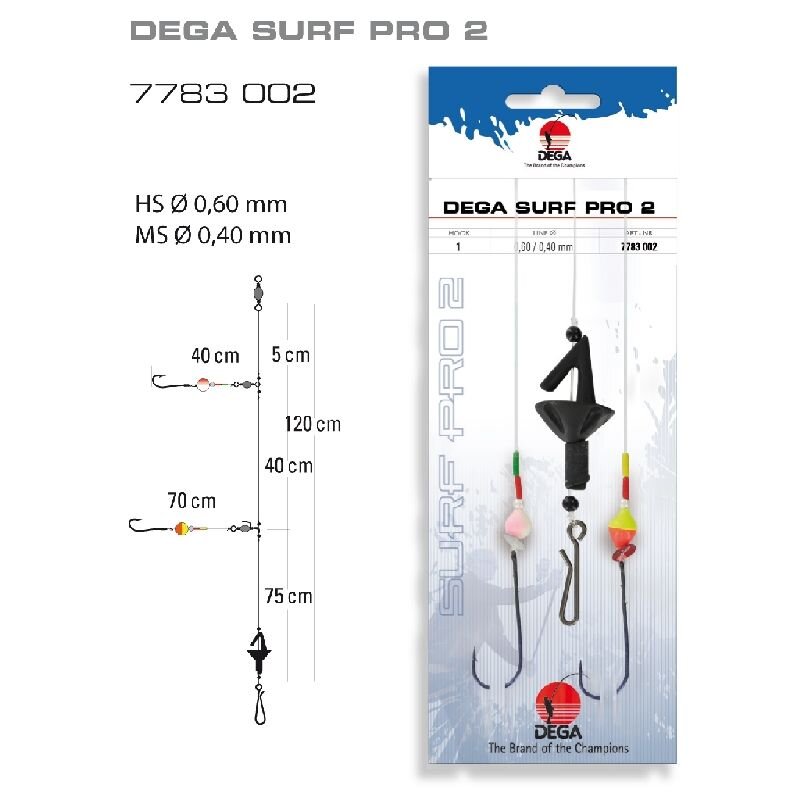 DEGA Brandungsvorfach Surf Pro 2 Gr.1 120cm 0,6mm 0,4mm DEGA Brandungsvorfach Surf Pro 2 Gr.1 120cm 0,6mm 0,4mm