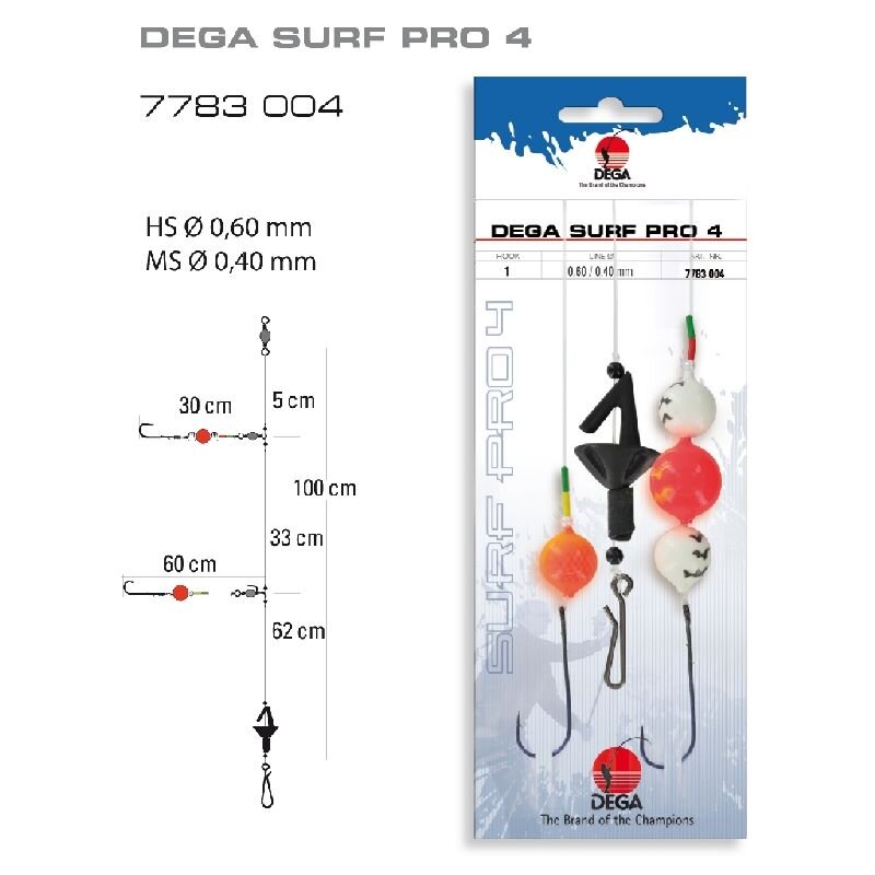 DEGA Brandungsvorfach Surf Pro 4 Gr.1 100cm 0,6mm 0,4mm DEGA Brandungsvorfach Surf Pro 4 Gr.1 100cm 0,6mm 0,4mm