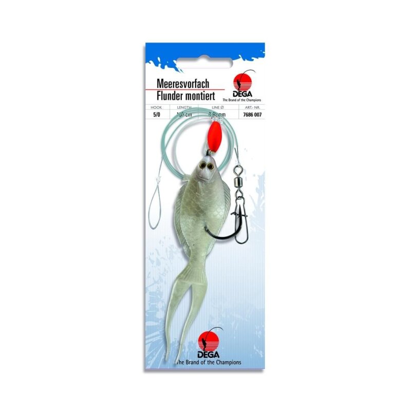 DEGA Flunder Meeresvorfach Gr.5/0 100cm 0,9mm White DEGA Flunder Meeresvorfach Gr.5/0 100cm 0,9mm White