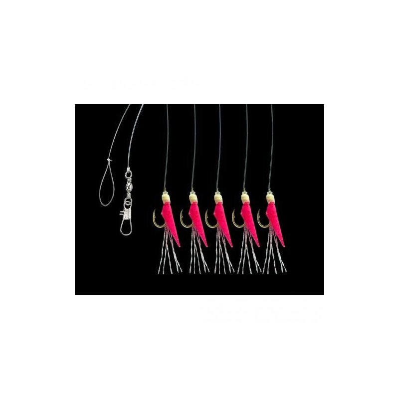 DEGA Herings-Vorfach 5 Arme Glitzer Gr.8 0,30mm 0,25mm Rot DEGA Herings-Vorfach 5 Arme Glitzer Gr.8 0,30mm 0,25mm Rot