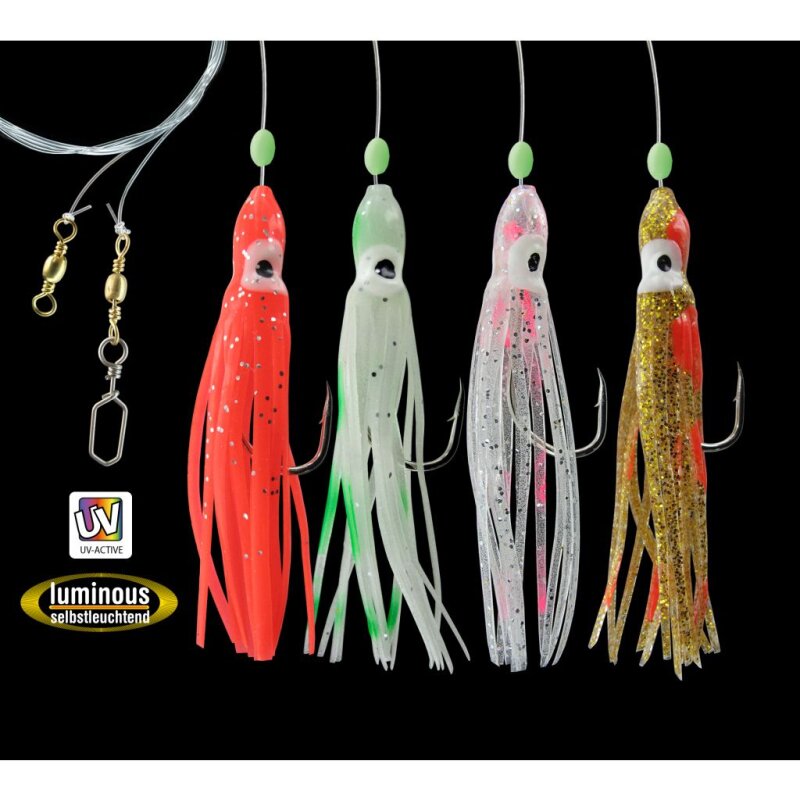 DEGA Octopus-System 4 Gummifisch-Seitenarme C.1 Gr.3/0 115cm 0,7mm... DEGA Octopus-System 4 Gummifisch-Seitenarme C.1 Gr.3/0 115cm 0,7mm...