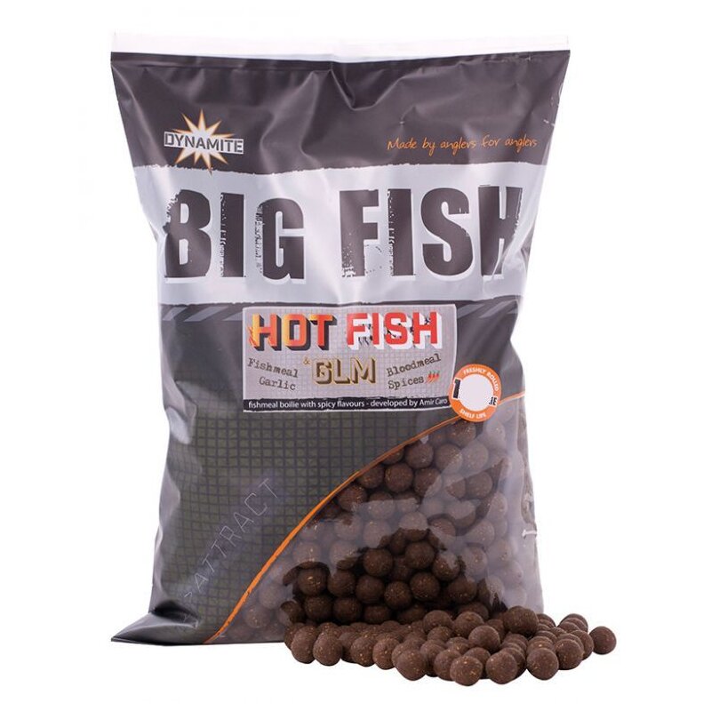 DYNAMITE BAITS Boilies Hot Fish & GLM 15mm 1,8kg (9,66 € pro 1 kg)