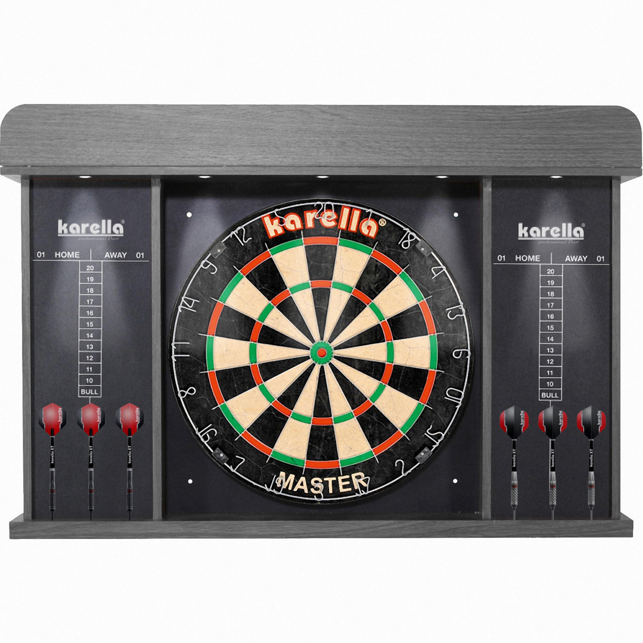 Dart-Cabinet Arena mit LED-Beleuchtung Dart-Cabinet Arena mit LED-Beleuchtung